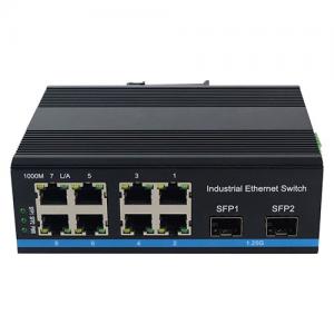 1000M Industrial Ethernet Switch 2xSFP 8RJ45