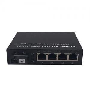 100Mb Media Converter 1xFiber 4xRJ45