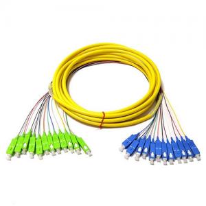 12F SC APC to SC UPC OS2 SM 0.9mm Breakout Patch Cable