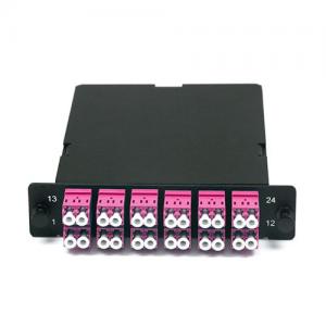 24 Fibers,1xMTP-24 or 2xMTP-12 to 24F LC OM4 MM Module Cassette