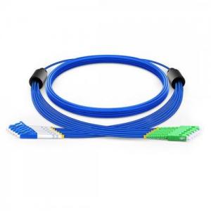 6 Strand LC UPC to SC APC OS2 Singlemode Armored Breakout Patch Cable