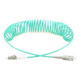 LC to SC OM3/OM4 Multimode Curl Patch Cord 