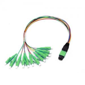MTP/MPO with Flat Ribbon Boot to LC APC OS2 SM 0.9mm Fanout Cable