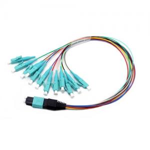 MTP/MPO with Flat Ribbon Boot to LC UPC OM3 MM 0.9mm Fanout Cable