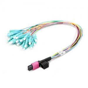 MTP/MPO with Flat Ribbon Boot to LC UPC OM4 MM 0.9mm Fanout Cable
