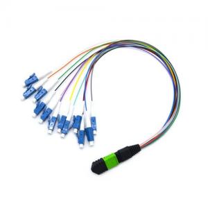 MTP/MPO with Flat Ribbon Boot to LC UPC OS2 SM 0.9mm Fanout Cable