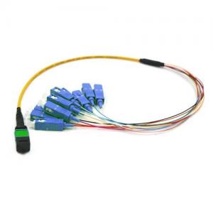 MTP/MPO with Mini Boot to SC UPC OS2 SM 0.9mm Fanout Cable