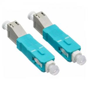 SC UPC Male to LC UPC Female OM3 Multimode Hybrid Adapter