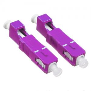 SC UPC Male to LC UPC Female OM4 Multimode Hybrid Adapter