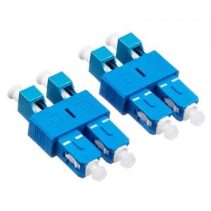 SC UPC Male to LC UPC Female SM Duplex Hybrid Adapter