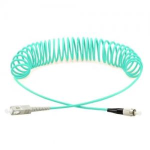 SC to FC OM3/OM4 Multimode Curl Patch Cord 