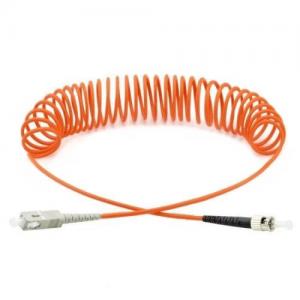 SC to ST OM1/OM2 Multimode Curl Patch Cord 